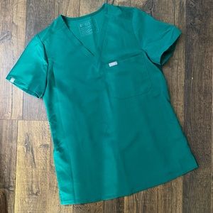 Figs Catarina Scrub Top - Hunter Green